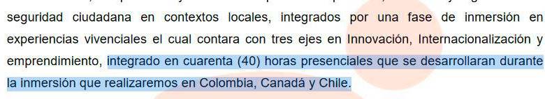 La cláusula 6° del contrato indica las horas a capacitar.