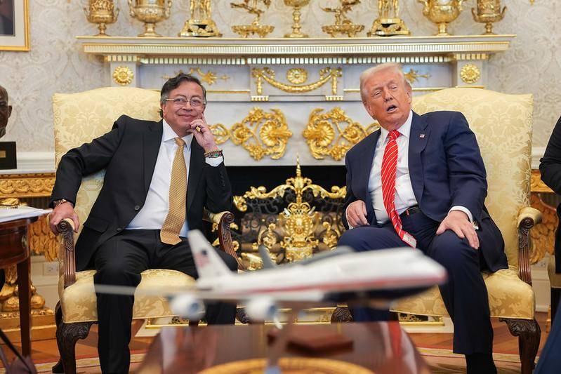 Gustavo Petro y Donald Trump en reunión en la Casa Blanca el pasado 3 de febrero. Foto: Presidencia