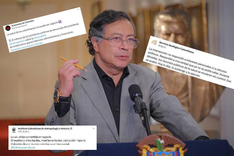 El jefe de Estado hizo una alocución pregrabada el viernes para defender su intervención a la Nueva EPS y su gestión en el sector salud. Esa fue la antesala del cambio de la comunicación gubernamental. Foto: Presidencia