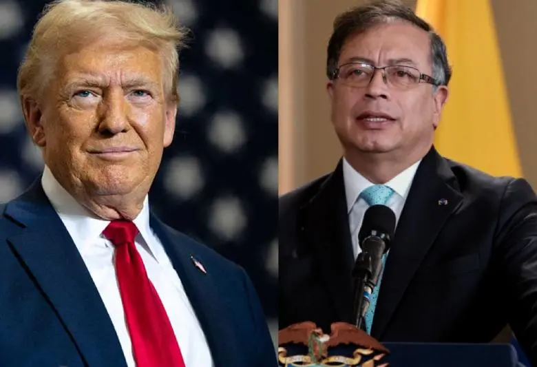 Donald Trump, presidente de Estados Unidos, y Gustavo Petro, presidente de Colombia. Fotos: AFP