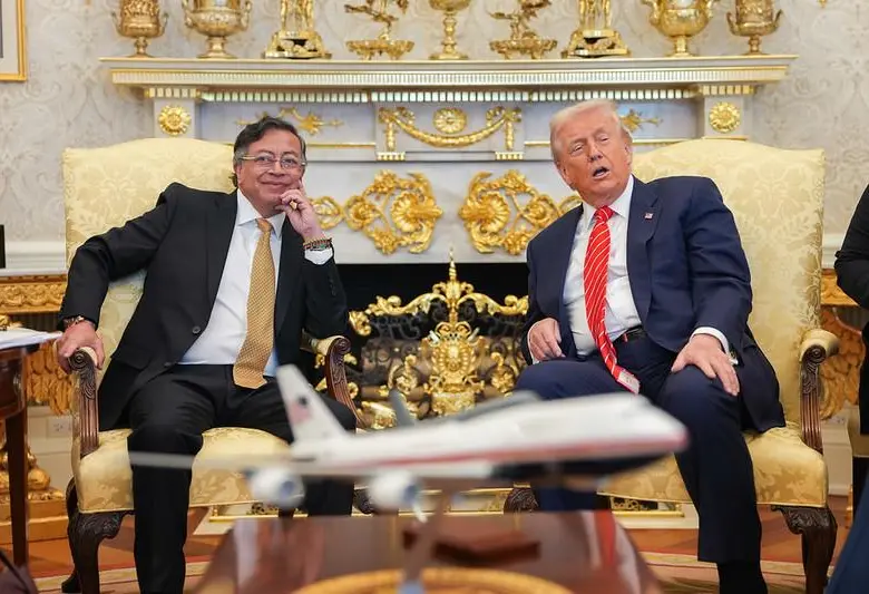 Gustavo Petro y Donald Trump en reunión en la Casa Blanca el pasado 3 de febrero. Foto: Presidencia