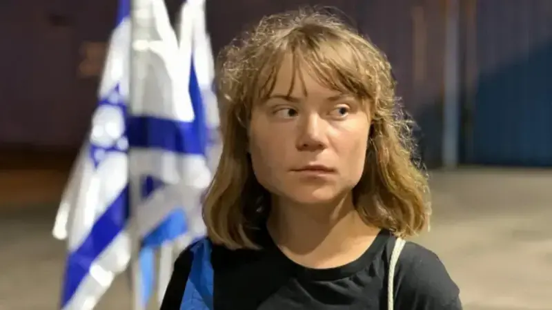 El Ministerio de Relaciones Interiores de Israel compartió esta imagen de Greta Thumberg.