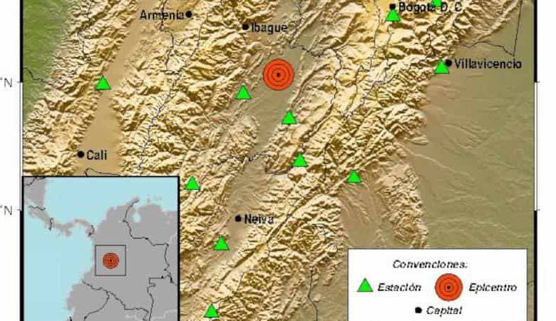 Temblor de tierra en Colombia. Foto tomada del Servicio Geológico Colombiano