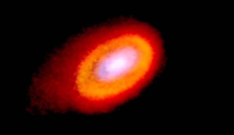 La estrella tiene estructura espiral de polvo y gas conocida como disco protoplanetario. FOTO cortesía u. de chile