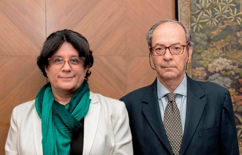 Laura Moisá Elicabide (izq.) y César Giraldo Giraldo son los nuevos miembros de la junta directiva del Emisor. FOTO: Cortesía Banco de la República