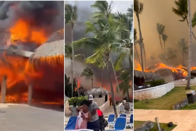 Incendio en hotel de República Dominicana dejó a una turista muerta. FOTOS: Capturas de video - @sandroreels1 - @AlertaNews24 - @Altosnoticiasp1