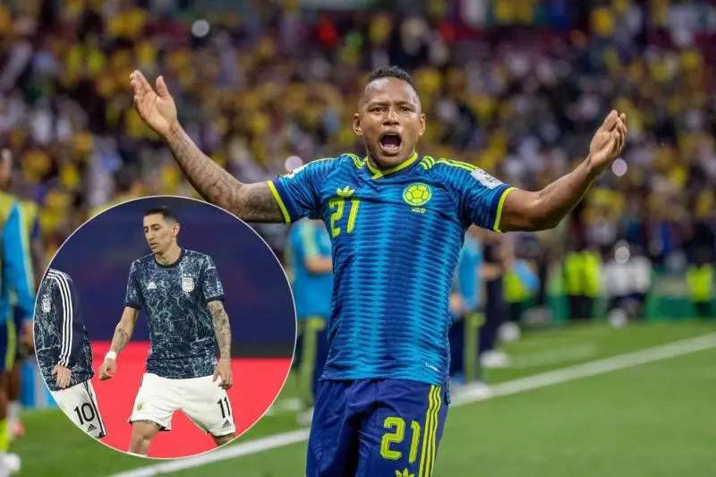 Ángel Di María le envió mensaje a través de sus redes a su compañero colombiano de Rosario Central, Jáminton Campaz. Foto: Juan Antonio Sánchez y Getty Images