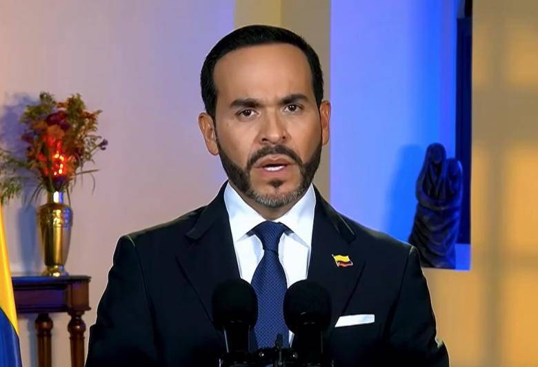 El presidente Abelardo de la Espriella dio su alocución desde la sede presidencial de Barranquilla. Foto: Captura de video.