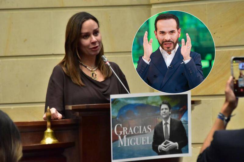María Claudia Tarazona le hace petición a Abelardo de la Espriella a días de cumplirse el año de la muerte del senador y precandidato presidencial, Miguel Uribe Turbay. Fotos: Colprensa y Manuel Saldarriaga
