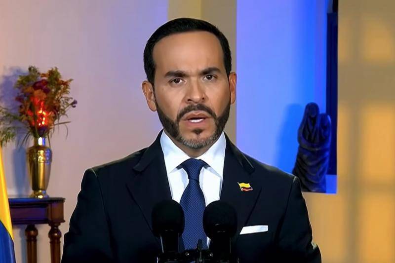 El presidente Abelardo de la Espriella dio su alocución desde la sede presidencial de Barranquilla. Foto: Captura de video.