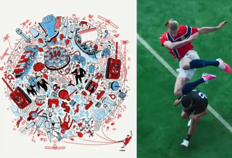 ¿Será Noruega el ganador del Mundial de Fútbol 2026 según la portada de la revista The Economist y el comercial de Nike? FOTOS: The Economist Illustration - Andrew Rae - KAL - Nike