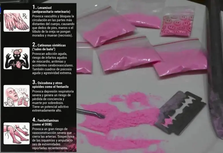El 2CB, conocido como la droga de las élites, se extendió rápidamente por discotecas y eventos de música electrónica en ciudades como Medellín, Bogotá y Cali, donde más circula. Luego comenzó su declive con la aparición de mezclas cada vez más peligrosas. FOTO: Policía Nacional.
