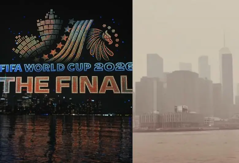 El domingo, 19 de julio, se disputará la final del Mundial 2026. Una nube de humo que está en Nueva York desde el jueves podría afectar los entrenamientos y la realización del partido. Fotos: Xinhua y captura de video @diaadianewsSV
