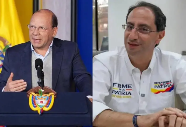 El ministro de Hacienda Germán Ávila y el vicepresidente electo José Manuel Restrepo lideran el empalme por parte de cada gobierno. Foto: Colprensa/EL COLOMBIANO.