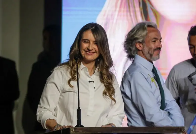 Desde la localidad de Engativá, en el GHL Hotel Capital, la candidata del Centro Democrático dio sus declaraciones tras el cierre del sufragio FOTO: COLPRENSA