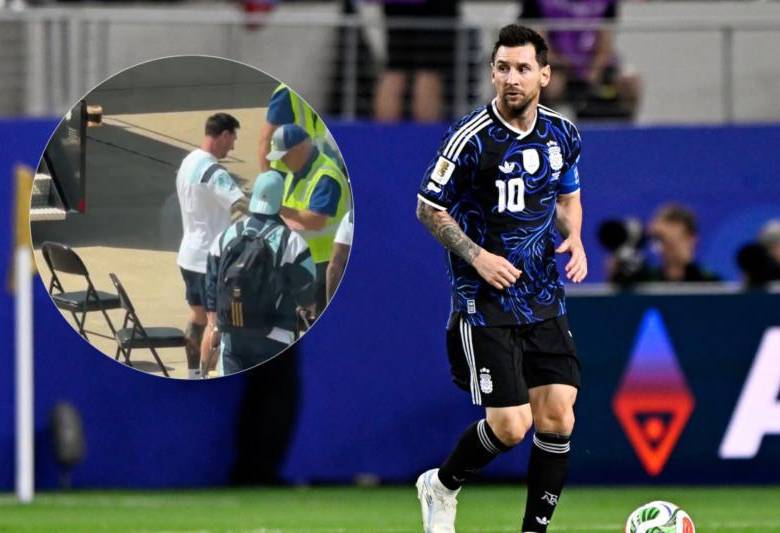 Lionel Messi fue estrictamente requisado en el aeropuerto antes de viaje a Miami. Foto: Getty Images y captura video @nottrig_