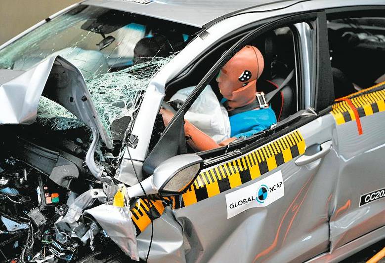 La prueba de choque verifica la seguridad para el conductor. Foto Cortesía Global NCAP