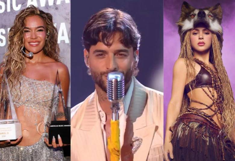 Maluma puso el espectáculo y Shakira y Karol G los premios: así brilló Colombia en los AMAs 2026. Foto: AMAs