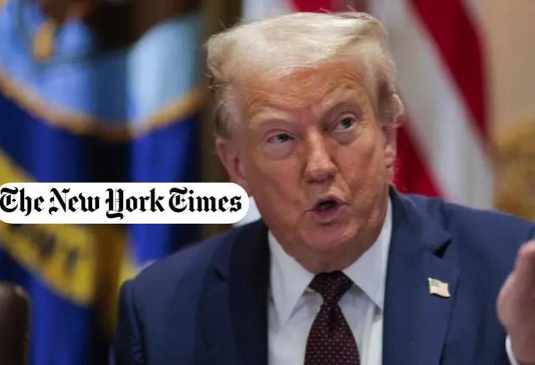 El presidente Donald Trump presentó una demanda contra el diario The New York Times difamación por 15.000 millones de dólares. FOTO: GETTY