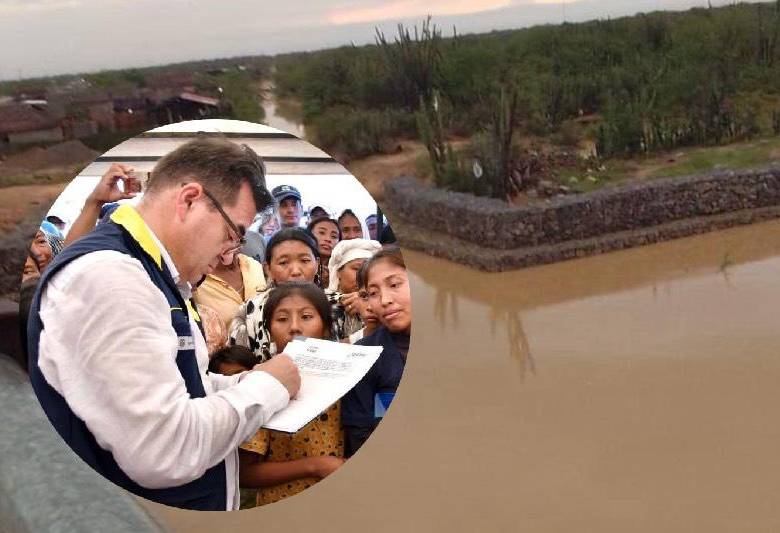 En el resto del departamento la situación es igual: más de 38.000 familias se han visto afectadas, según los reportes de la Ungrd. Foto: Cortesía y Alcaldía de Uribia 