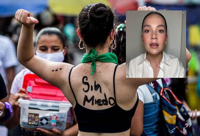 Marcha feminista. Foto: Julio César-Instagram Lina Tejeiro