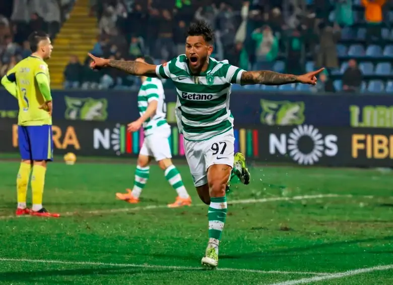 Luis Suárez acumuló un nuevo festejo con el Sporting. FOTO @SportingCP