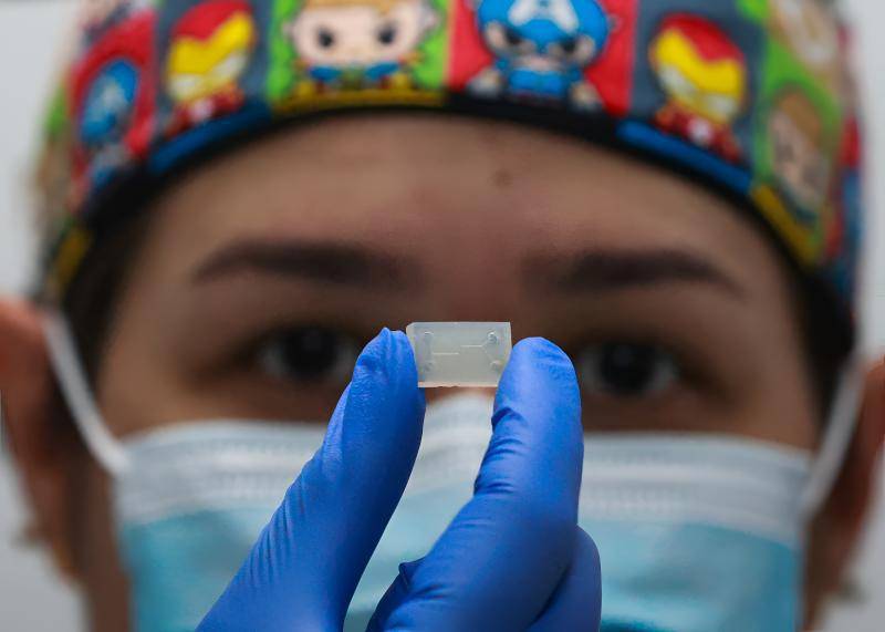 Este es uno de los modelos de los órganos en un chip que están creando en la Universidad CES. FOTO Manuel Saldarriaga
