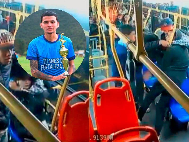 Joven deportista sufrió intento de robo en alimentador de TransMilenio, tres hombres lo atracaron. Foto: Pantallazo de video compartido por CityTv y Facebook de Jhon Mahecha. 