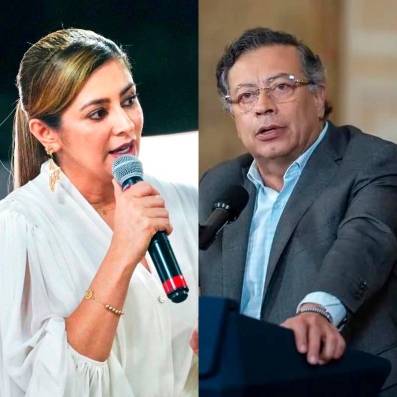 Gobernadora del Tolima, Adriana Magali Matiz; y Gustavo Petro. FOTO PRESIDENCIA Y GOBERNACIÓN DEL TOLIMA. 