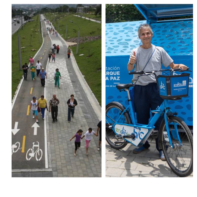 EnCicla cuenta con más de 130 estaciones manuales y automáticas en todo el Valle de Aburrá, integradas al Sistema de Transporte Masivo. En el Parque Juanes de la Paz, en Castilla, fue inaugurada la más reciente estación. Foto: El Colombiano y Cortesía