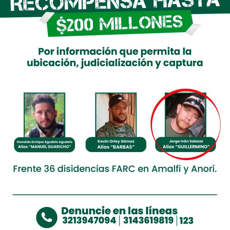 La Fuerza Pública abatió a Jorge Iván Salazar, alias “Guillermino”, del frente 36 de las disidencias de las Farc en Campamento. FOTO: CORTESÍA