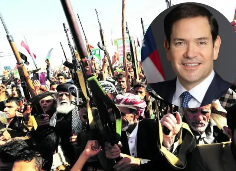 El secretario de Estado de EE. UU., Marco Rubio, durante su visita a Israel, donde se reunió con familiares de rehenes de Hamás. FOTO: Getty y X. 