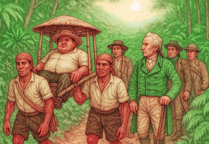 <span class="mln_uppercase_mln">Representación</span><b><span class="mln_uppercase_mln"> de Alexander von Humboldt en Antioquia. FOTO: imagen generada con IA.</span></b>
