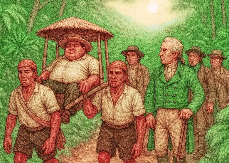 Representación de Alexander von Humboldt en Antioquia. FOTO: imagen generada con IA.