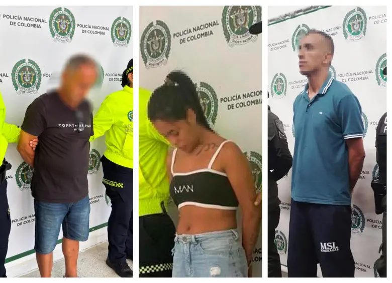 Los tres detenidos por los graves delitos fueron presentados ante las autoridades judiciales. FOTO: Cortesía Meval.