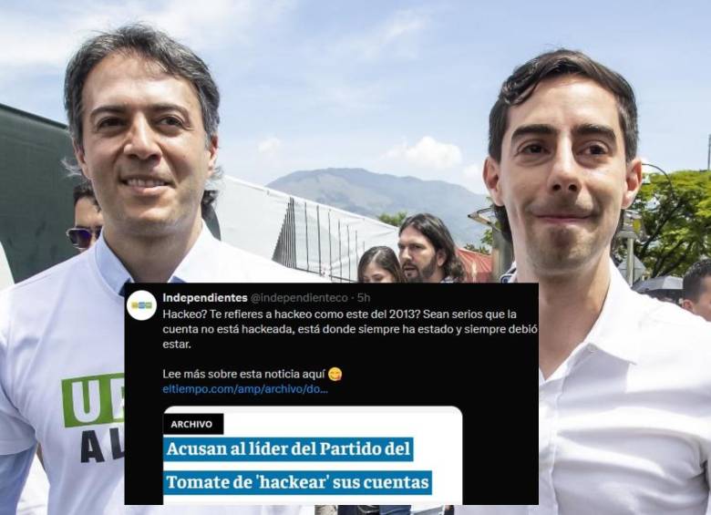 Daniel Quintero y Juan Carlos Upegui, de Independientes. FOTO: Jaime Pérez e imagen tomada de redes sociales