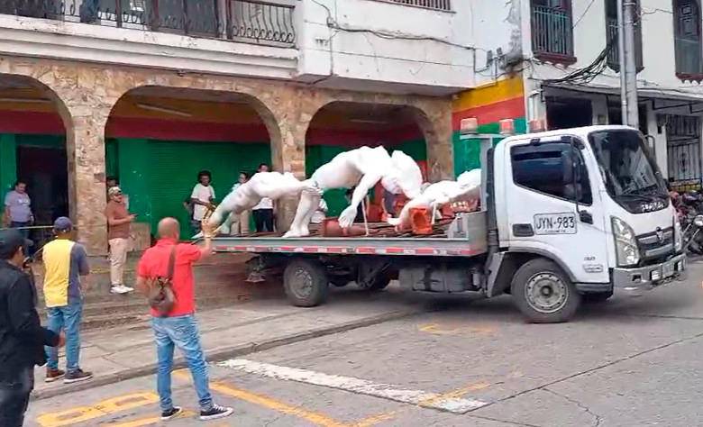 Esta es la réplica en tamaño real que hizo un escultor para una maestría y que fue llevada a Fredonia hace algunos días. FOTO Cortesía