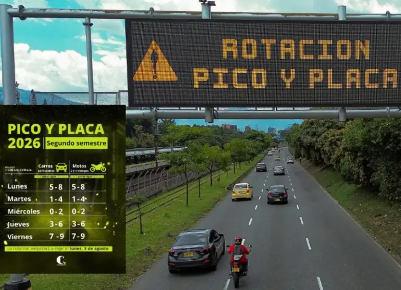 Así quedó la rotación de pico y placa en Medellín para el segundo semestre de 2026. Foto: Manuel Saldarriaga.