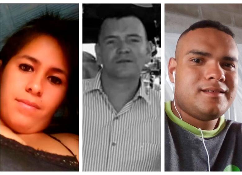Lina Marcela Argel Pino, Diego León Gómez Tabares y Bryan Muñoz Pulgarín fueron las tres víctimas de esta masacre en Rionegro. FOTOS: CORTESÍA
