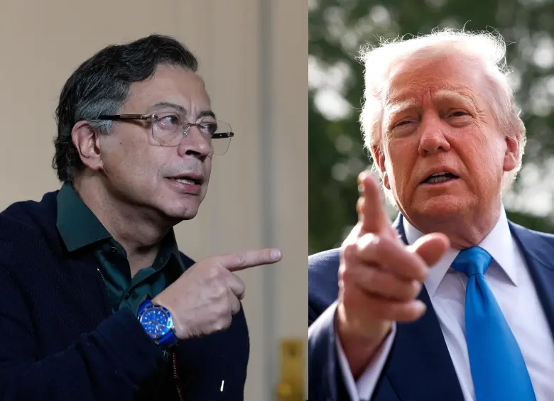 Donald Trump advirtió a Gustavo Petro en medio de la creciente tensión por la lucha antidrogas. FOTO: Presidencia y GETTY