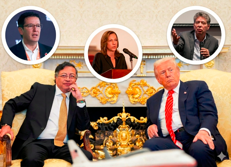 Bruce Mac Master, Germán Bahamón y María Claudia Lacouture se refirieron a la reunión de los presidentes Donald Trump y Petro. FOTOS COLPRENSA Y PRESIDENCIA. 