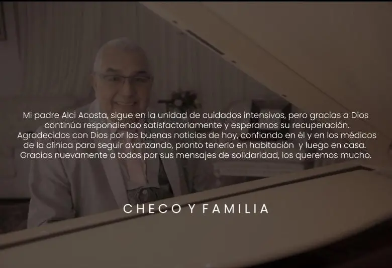 ¿Cómo sigue el maestro Alci Acosta? Su hijo dio detalles de su condición clínica