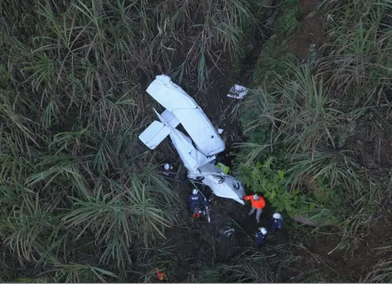 Avión ultraliviano caído en Frontino en 2018. FOTO: CORTESÍA