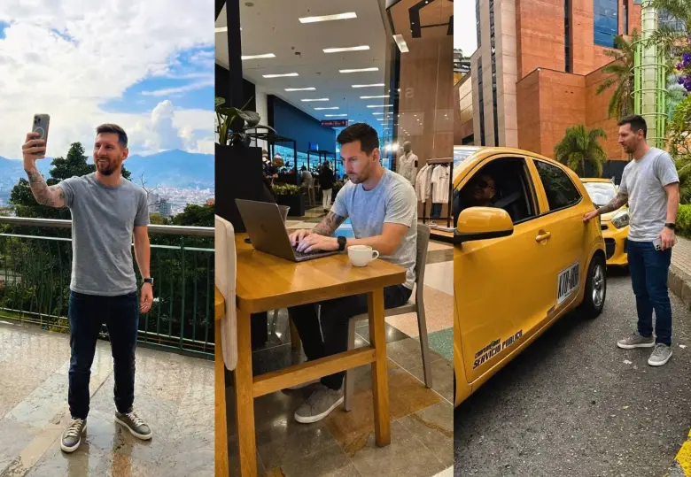 Las imágenes de Lionel Messi en el Centro Comercial El Tesoro que se difundieron por redes sociales. Fotos: capturas de pantalla 