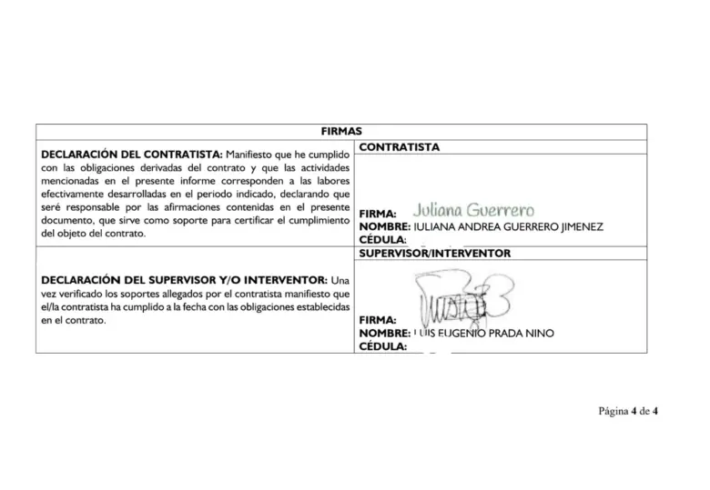 Firmas de Guerrero y el interventor.