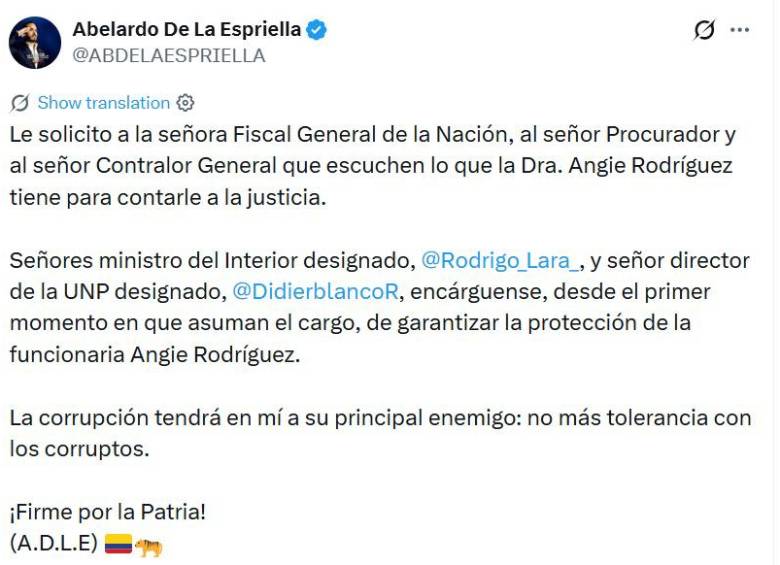 Petro declara insubsistente a Angie Rodríguez tras denuncias contra su gobierno