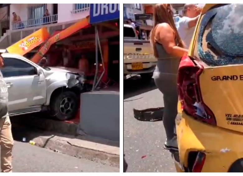 Choque De Dos Carros Terminó Afectando A Un Local Comercial En El ...