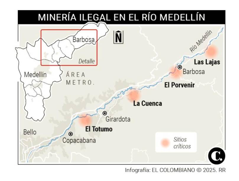 Así funciona la minería ilegal en el río Medellín: una banda sacaba oro ...