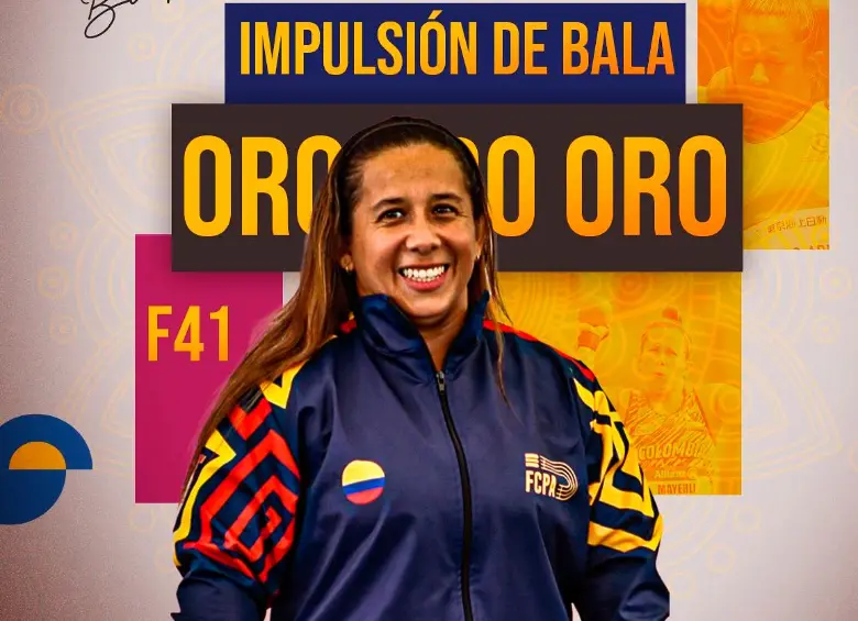 Mayerli Buitrago le dio la primera medalla de oro a Colombia en impulsión de bala en el Mundial de Para atletismo. Foto: Cortesía Comité Paralímpico Colombiano.