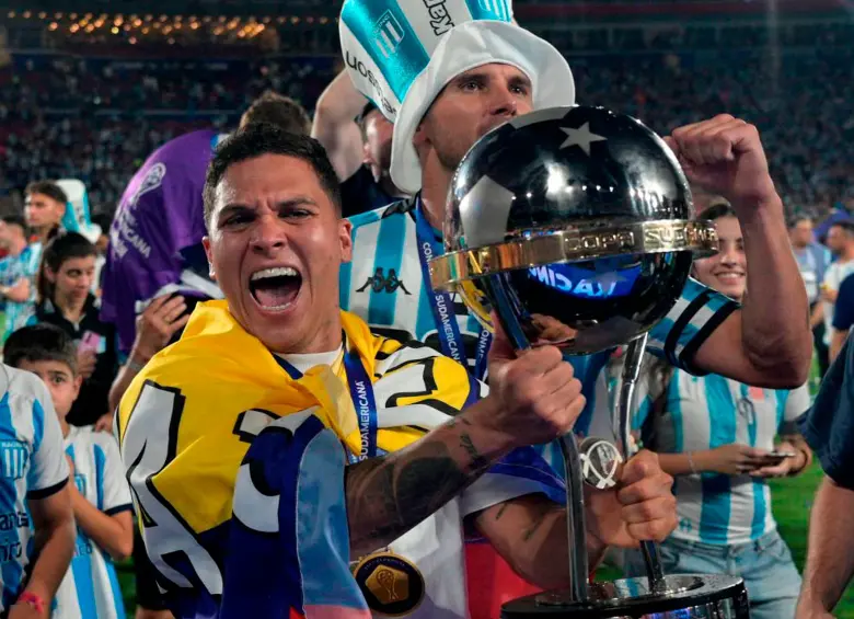 Racing, campeón de la Copa Sudamericana-2024. Juan Fernando Quintero, una de las figuras. FOTO GETTY